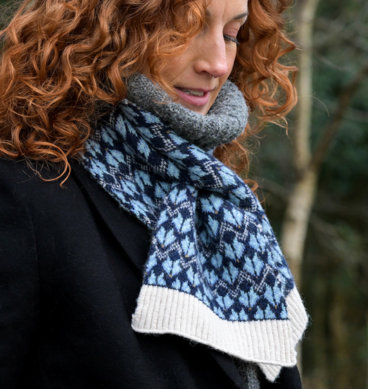 POM Navy mix recycled blend Scandi scarf