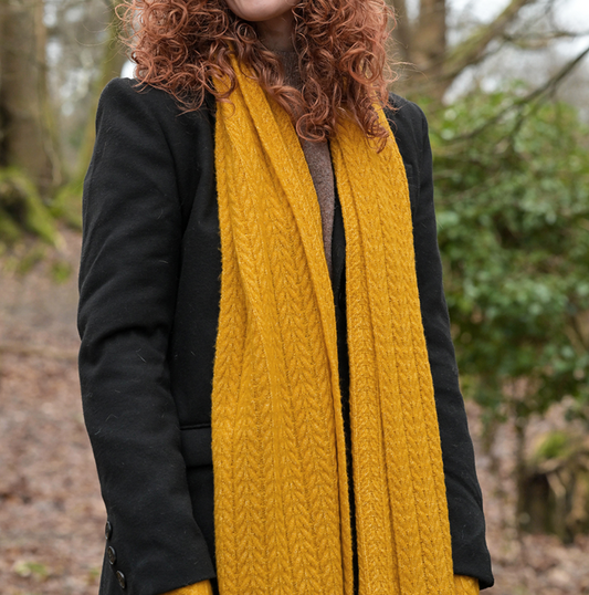 POM Mustard recycled scarf