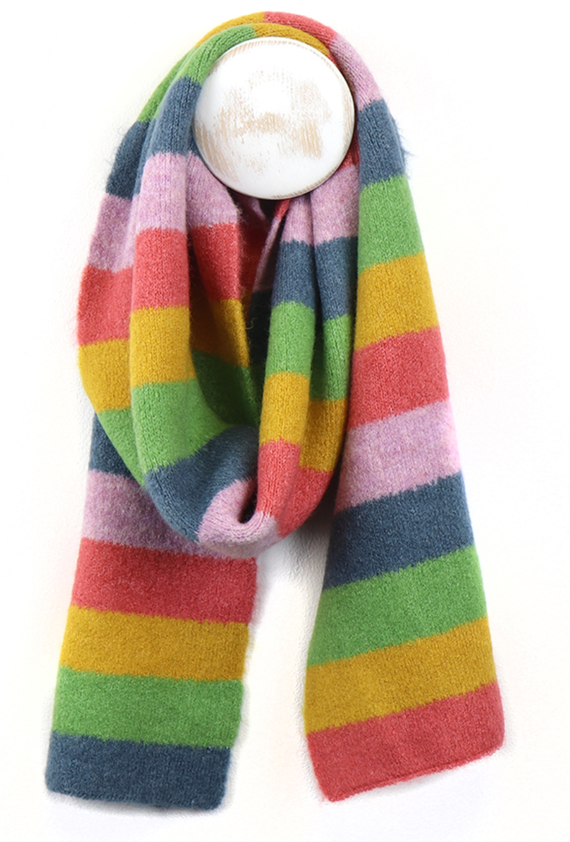 Stripey bright rainbow scarf - [shop_name Strathaven] [womens clothing]