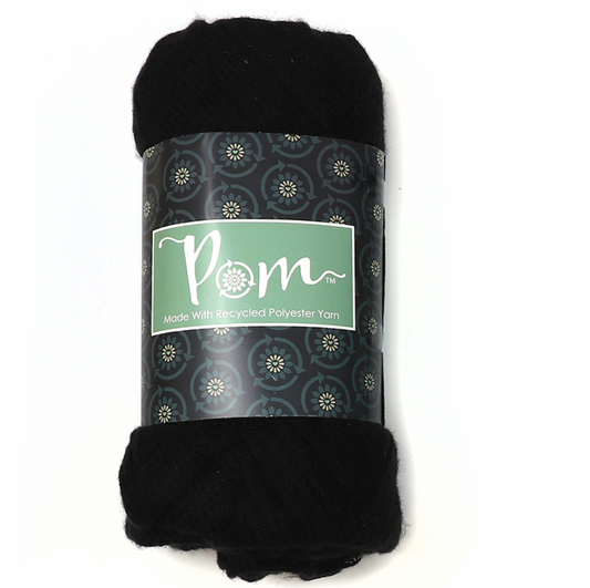 POM Dark charcoal fringed, recycled scarf