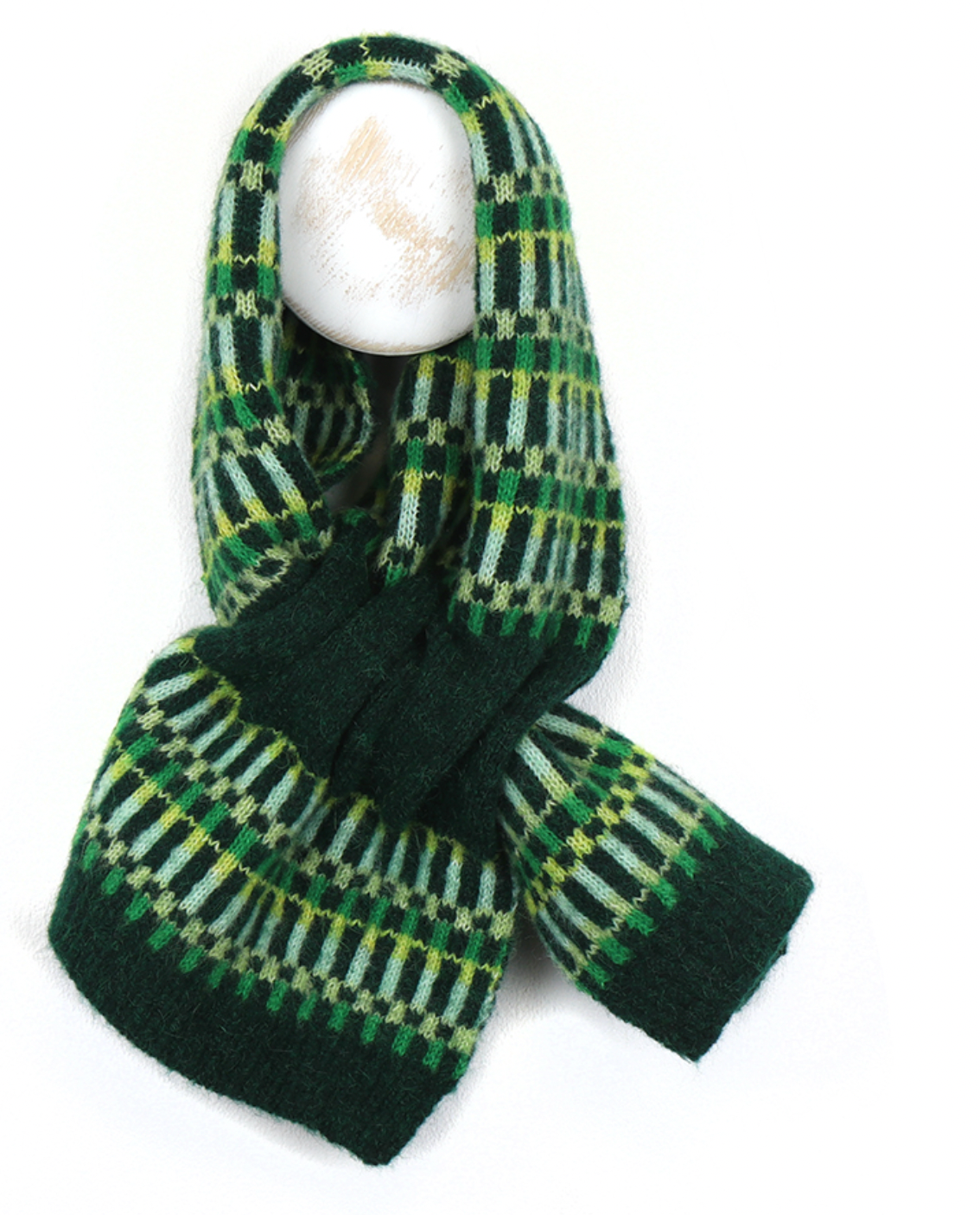 POM Scandi pull through scarf in green