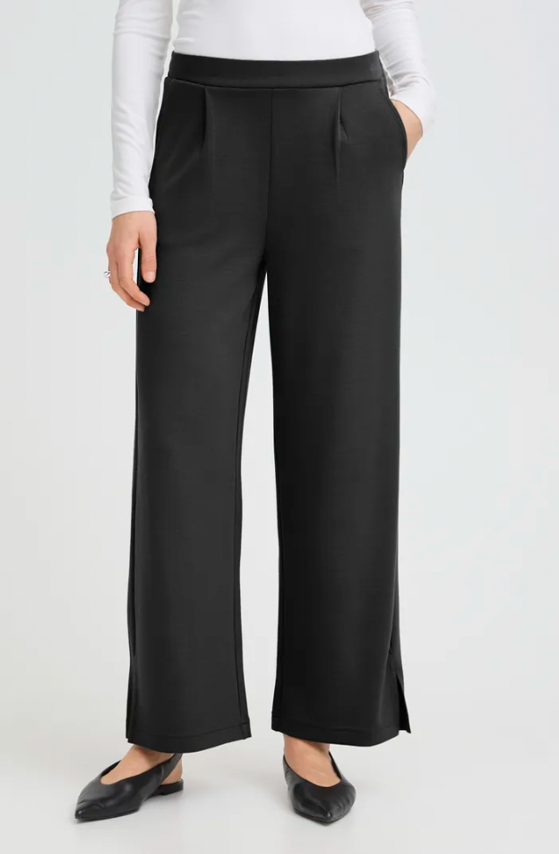 Fransa Aurora comfy trousers in black - shorter length