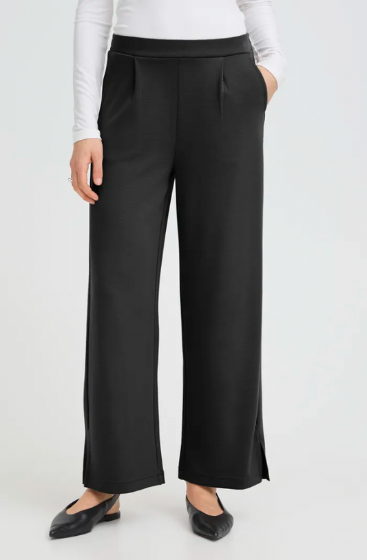 Fransa Aurora comfy trousers in black - shorter length
