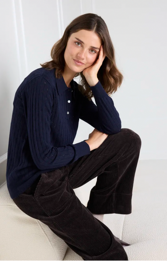 Fransa Pointella sweater in night sky navy - coming soon