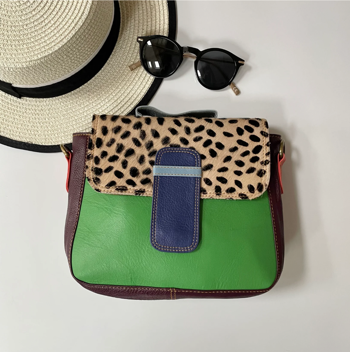 Betsy upcycled leather hand bag