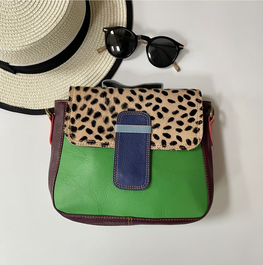 Betsy upcycled leather hand bag