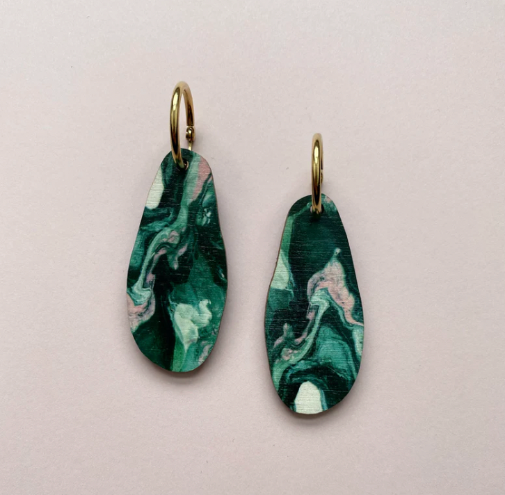 Mica Peet irregular marble hoop earrings