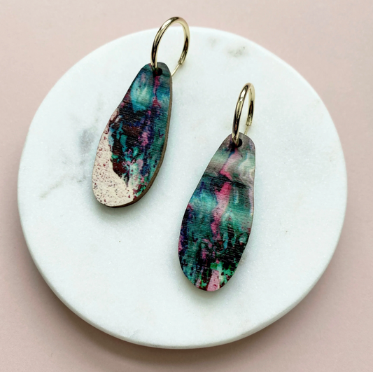 Mica Peet irregular marble hoop earrings