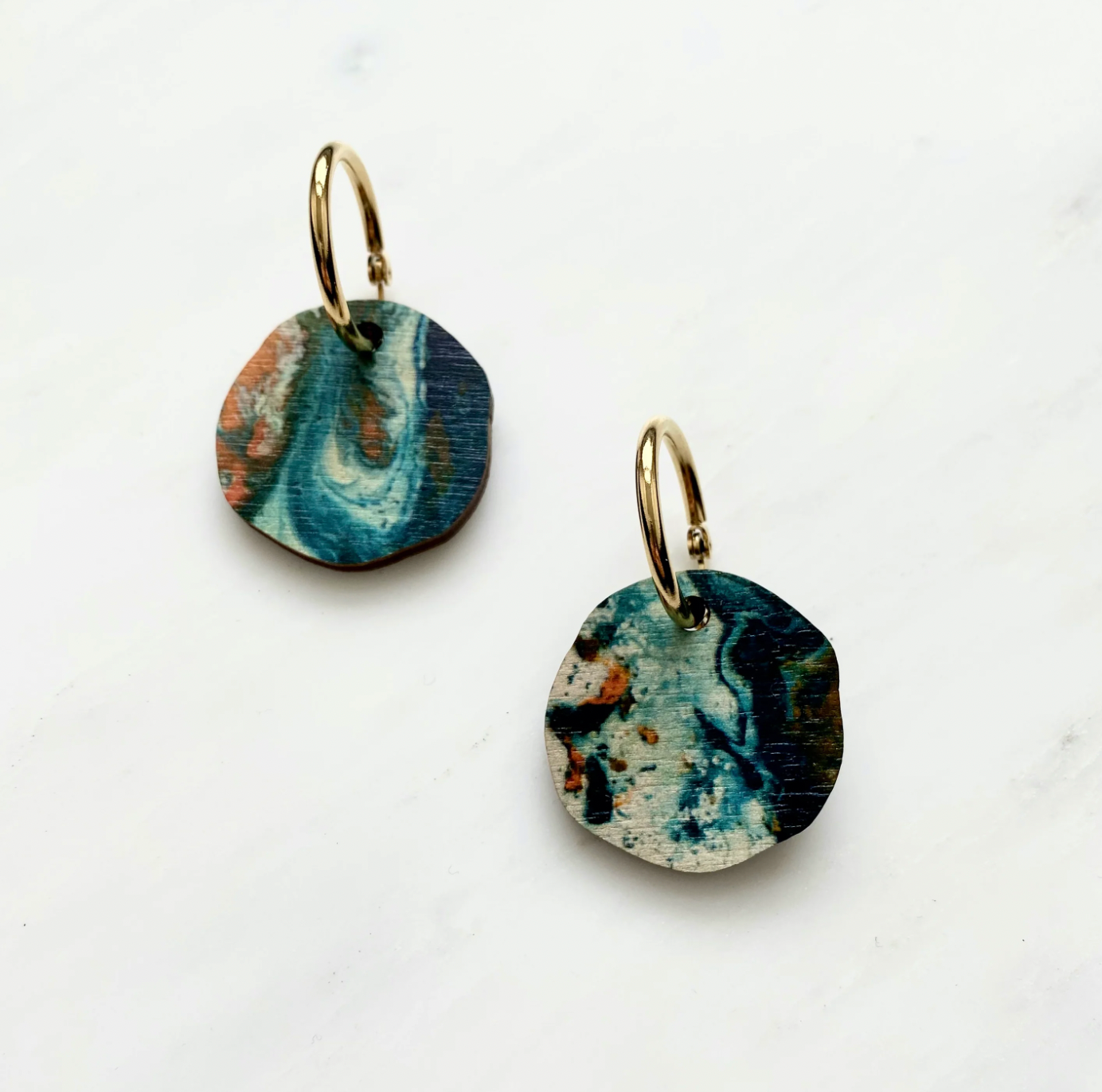 Mica Peet Marbled circle hoop earrings - [shop_name Strathaven] [womens clothing]