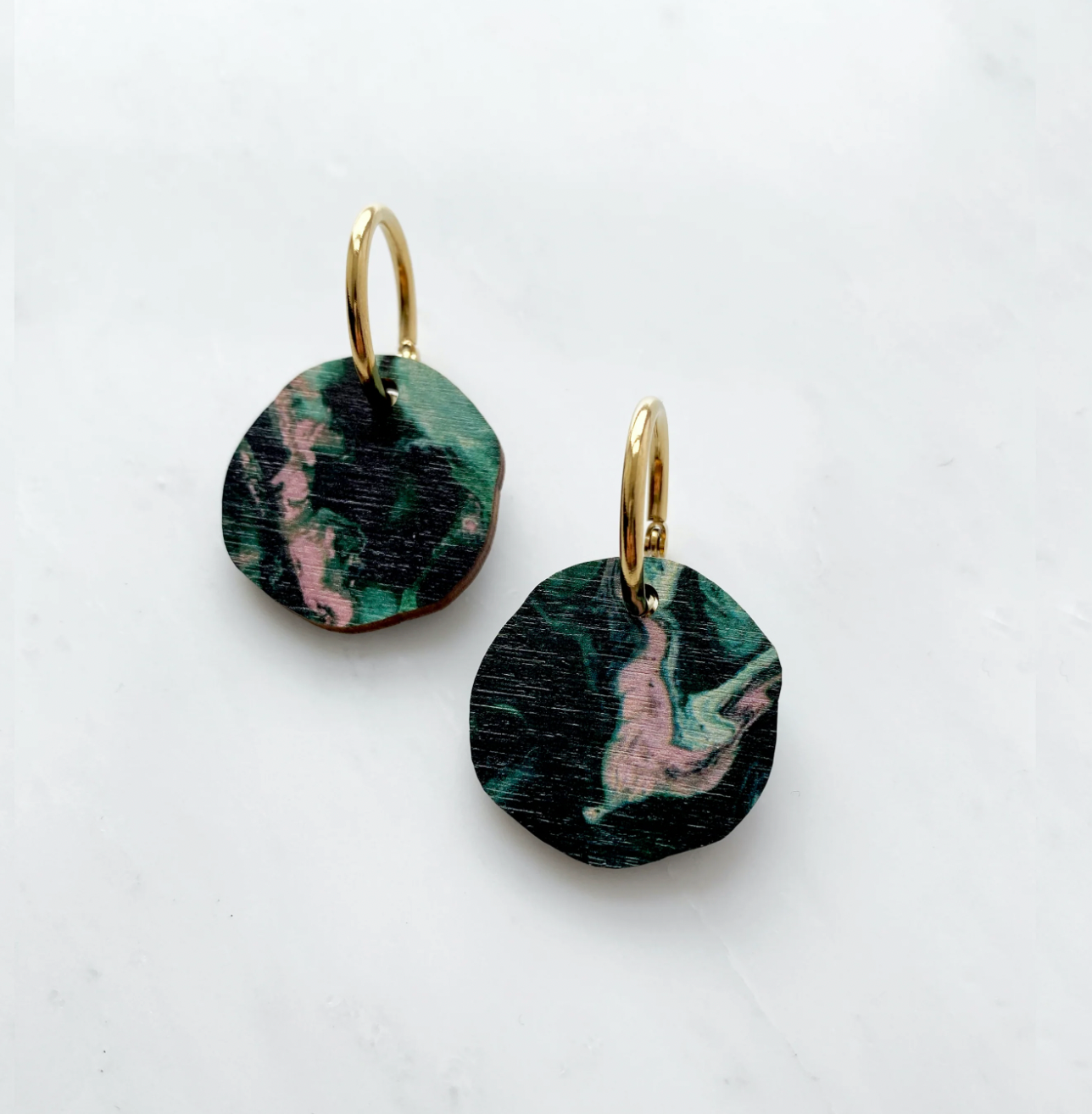 Mica Peet Marbled circle hoop earrings - [shop_name Strathaven] [womens clothing]