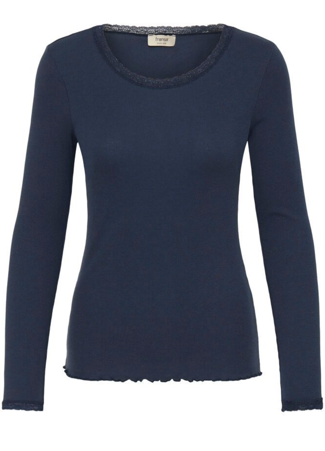 Fransa Hizamond top in dark peacoat navy - [shop_name Strathaven] [womens clothing]