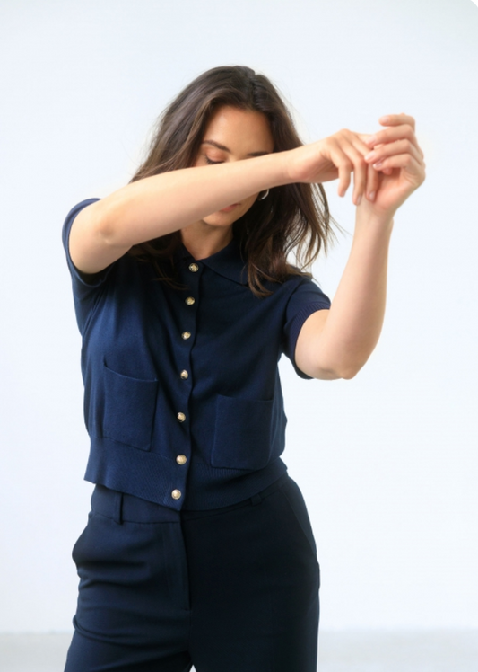 Yest Ilira cardigan in navy - [shop_name Strathaven] [womens clothing]