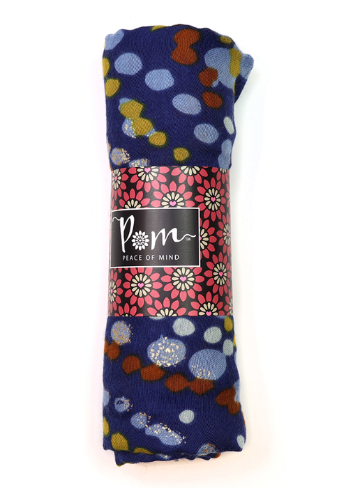 POM Blue scarf with dotty wave design - [shop_name Strathaven] [womens clothing]