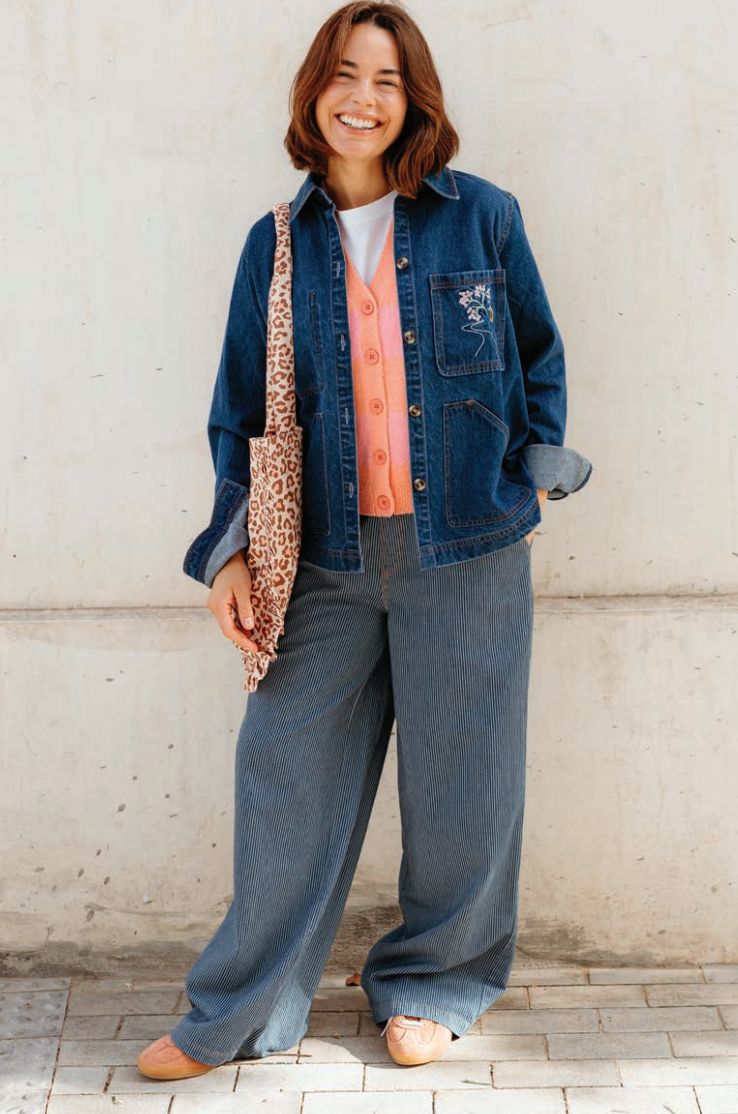 Sugarhill Brighton Dita denim jacket with embroidery