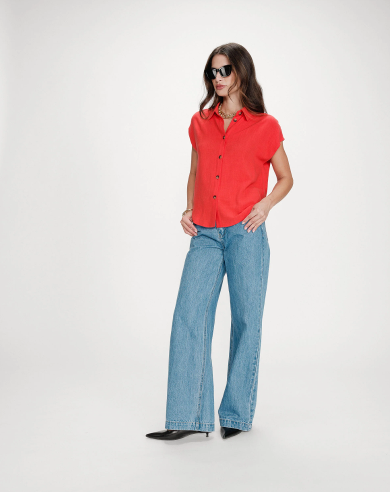 Grace & Mila Perez shirt in sanguine red - [shop_name Strathaven] [womens clothing]