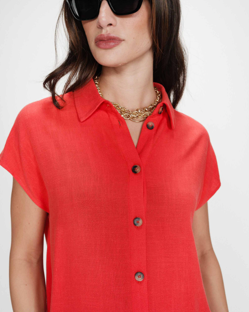 Grace & Mila Perez shirt in sanguine red - [shop_name Strathaven] [womens clothing]