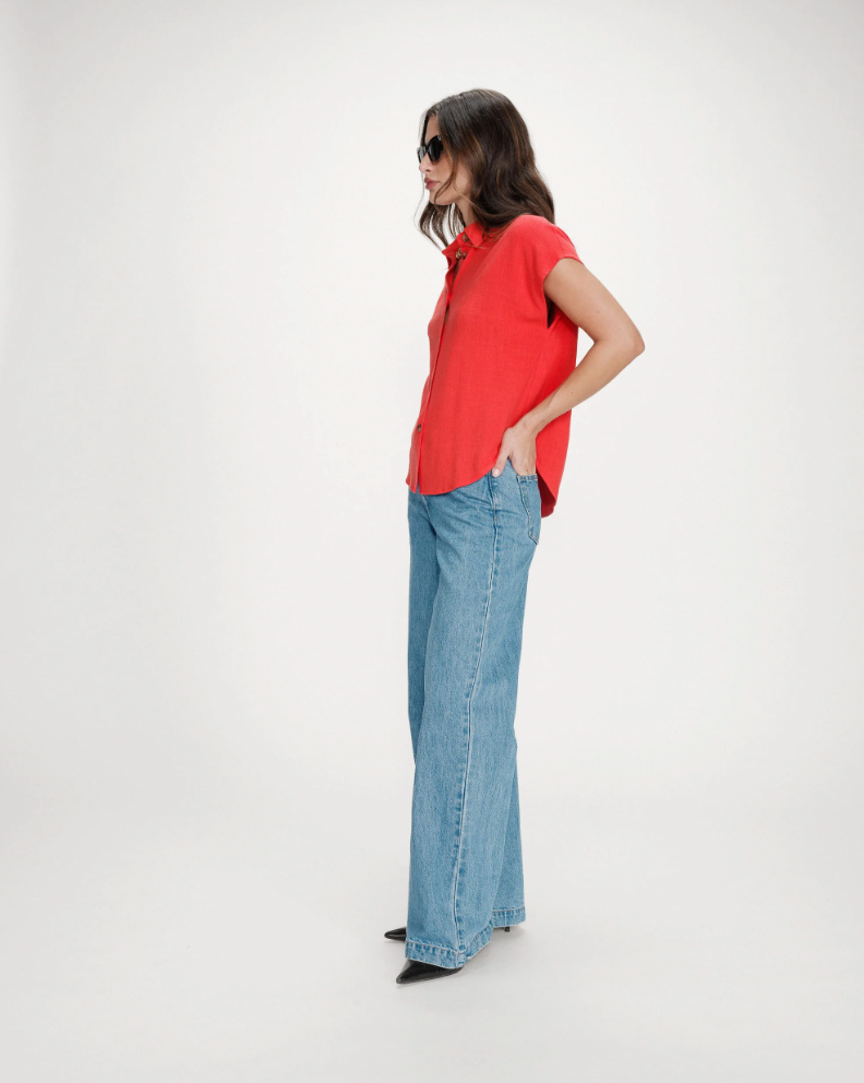 Grace & Mila Perez shirt in sanguine red - [shop_name Strathaven] [womens clothing]