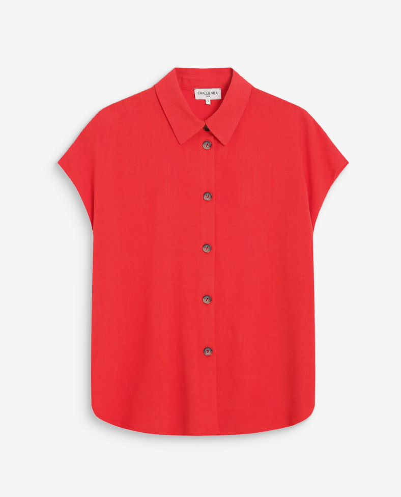 Grace & Mila Perez shirt in sanguine red - [shop_name Strathaven] [womens clothing]