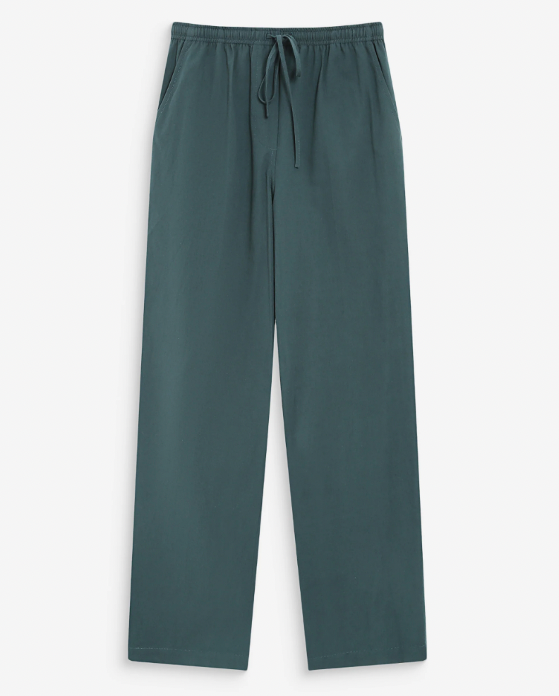 Grace & Mila Rhode straight cotton pants in emeraude - [shop_name Strathaven] [womens clothing]