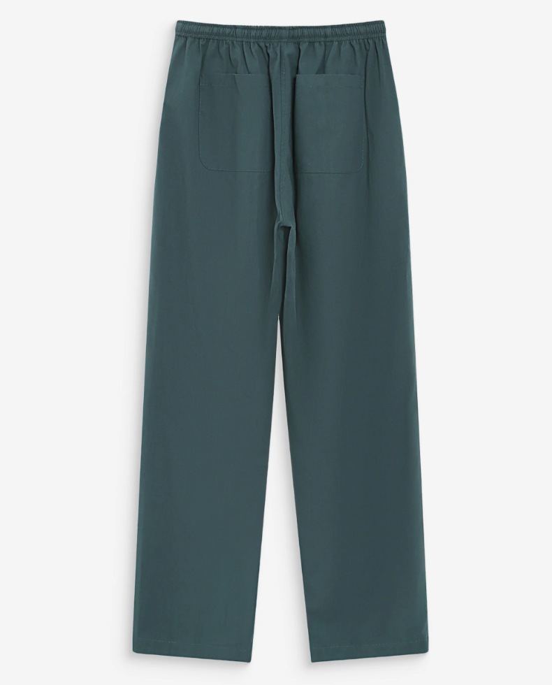 Grace & Mila Rhode straight cotton pants in emeraude - [shop_name Strathaven] [womens clothing]