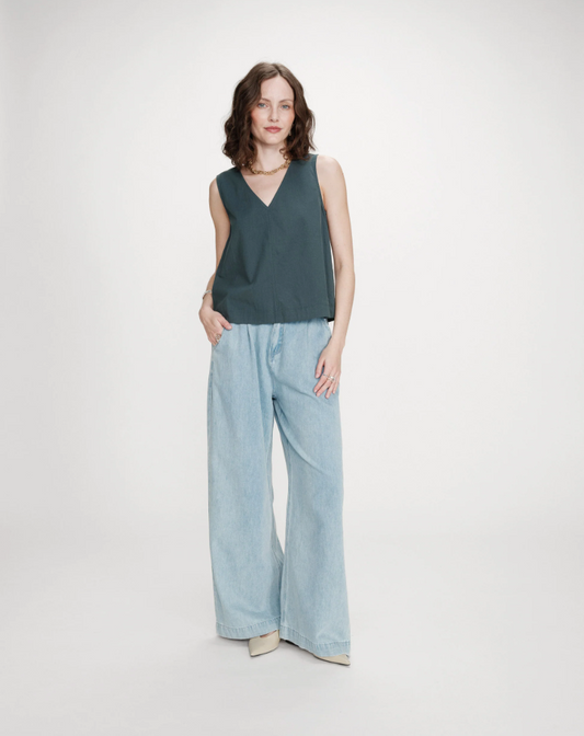 Grace & Mila sleeveless Vagabond top in emerauld - [shop_name Strathaven] [womens clothing]