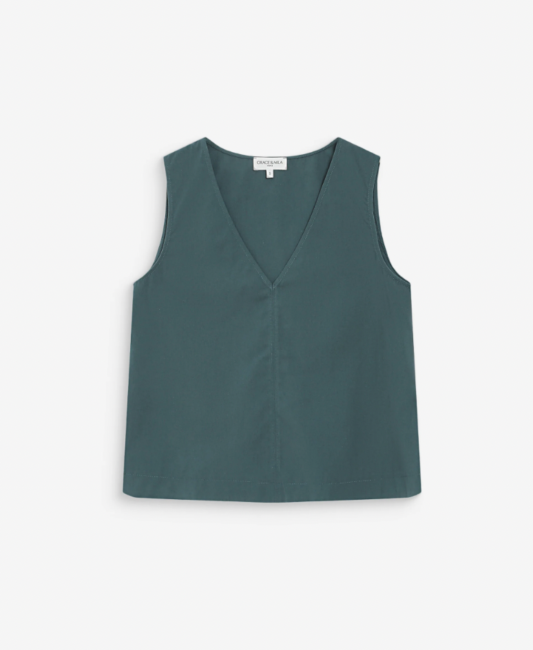 Grace & Mila sleeveless Vagabond top in emerauld - [shop_name Strathaven] [womens clothing]