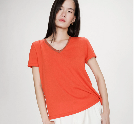 Grace & Mila Vasco top in sanguine red - [shop_name Strathaven] [womens clothing]
