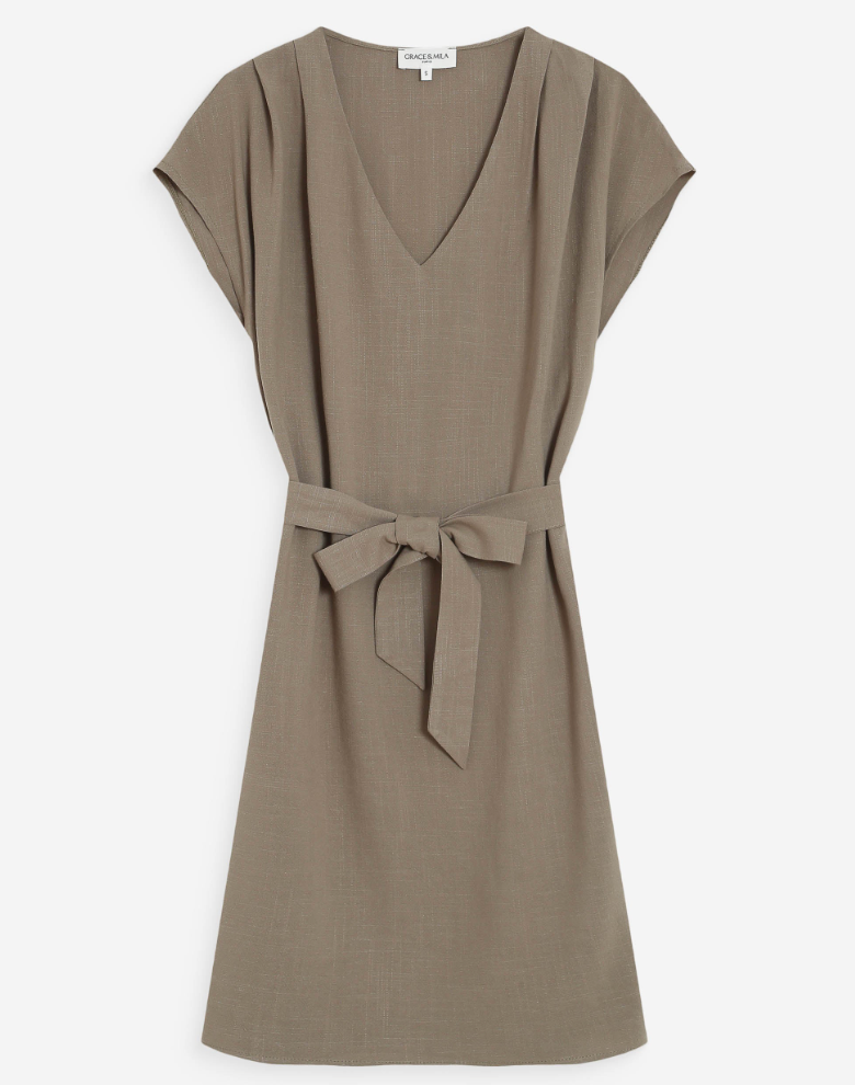 Grace & Mila Marilou dress in khaki - [shop_name Strathaven] [womens clothing]