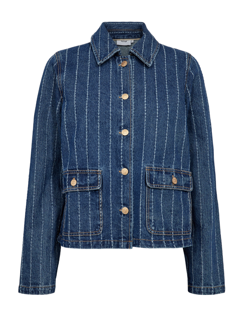 Numph Nuatlanta jacket in medium blue denim - [shop_name Strathaven] [womens clothing]