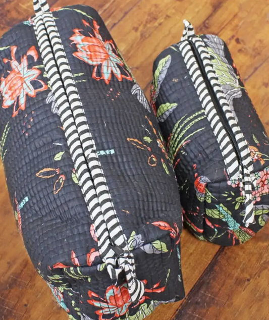 Quilted cotton wash bags in black - coming soon - [shop_name Strathaven] [womens clothing]