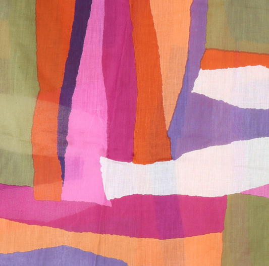 Orange mix abstract organic cotton scarf - [shop_name Strathaven] [womens clothing]