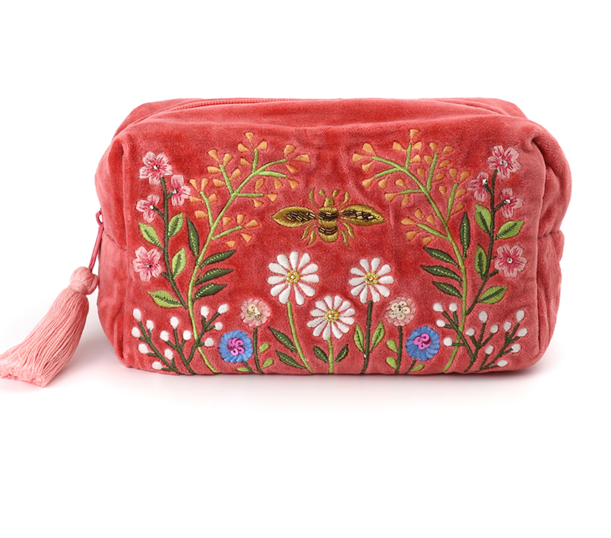 Salmon pink wild meadow make up bag - [shop_name Strathaven] [womens clothing]