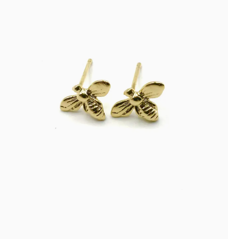 Tiny bee stud earrings - [shop_name Strathaven] [womens clothing]