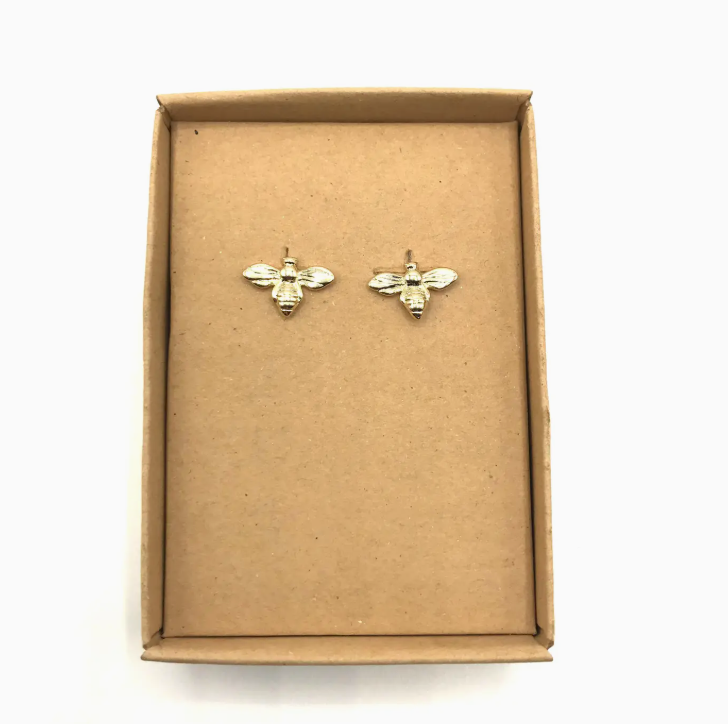 Tiny bee stud earrings - [shop_name Strathaven] [womens clothing]
