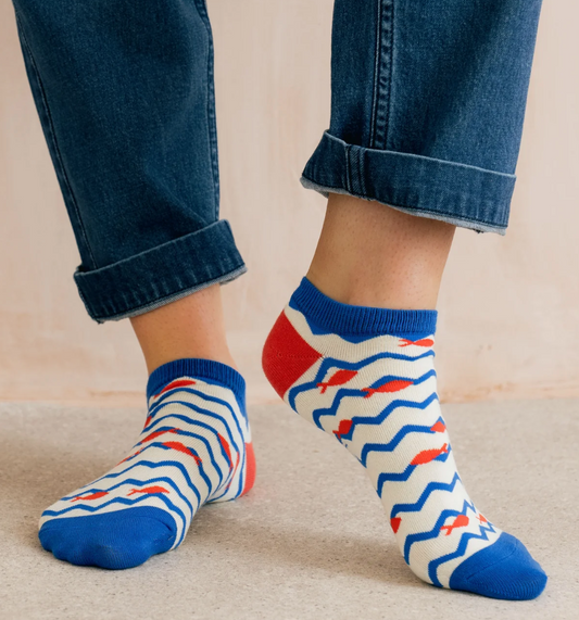 Lily & Me Trainer socks - Fish in the sea - [shop_name Strathaven] [womens clothing]