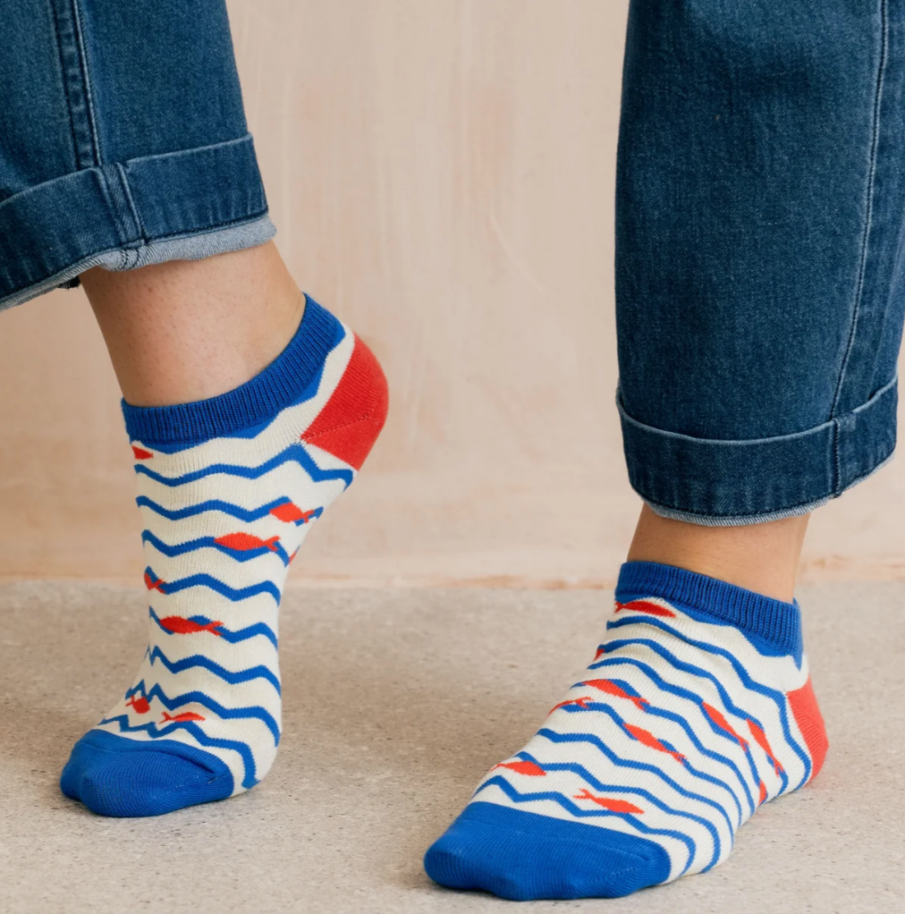 Lily & Me Trainer socks - Fish in the sea - [shop_name Strathaven] [womens clothing]