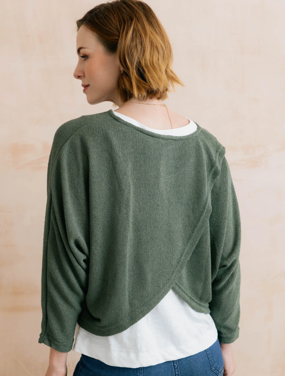 Lily & Me Penny plain knit in laurel green - [shop_name Strathaven] [womens clothing]
