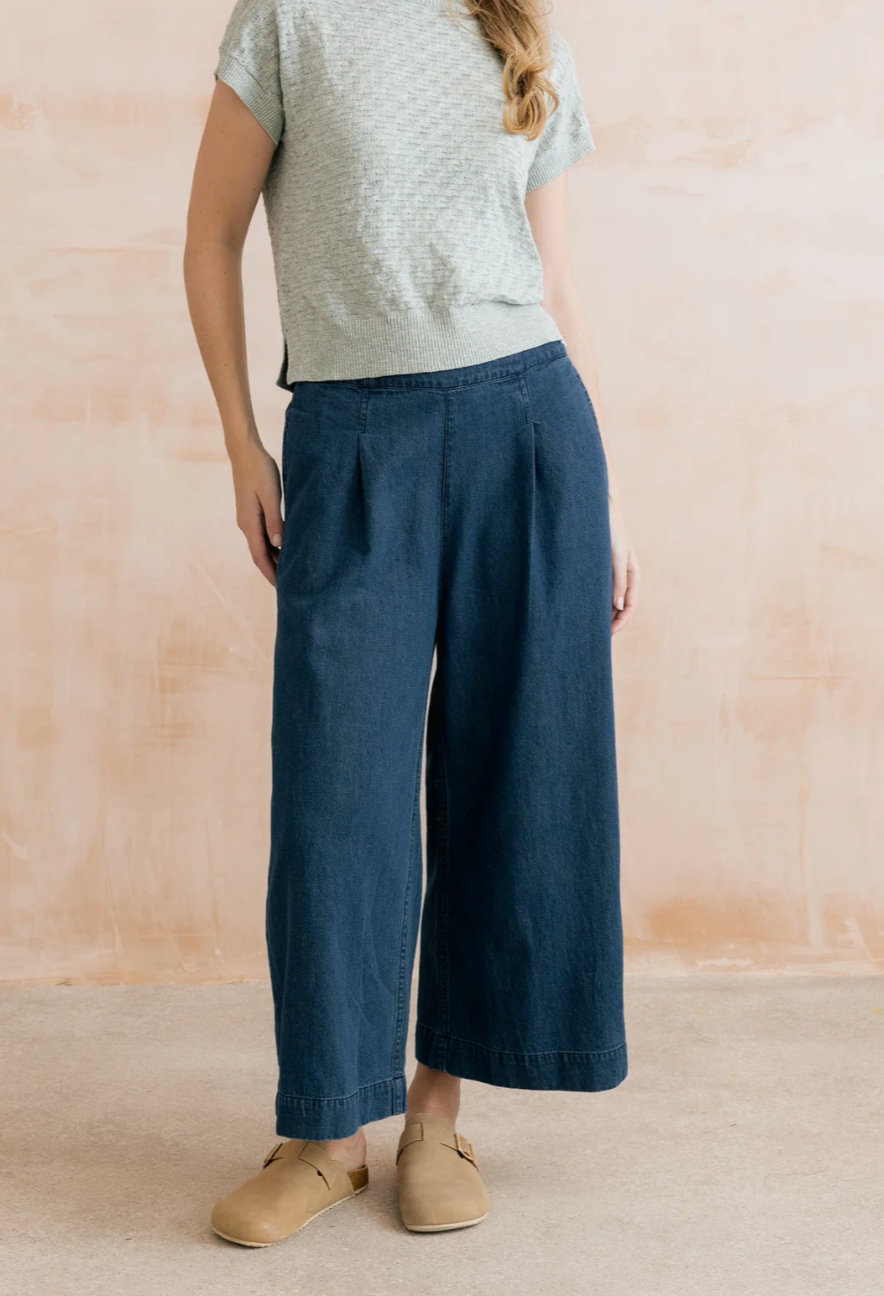 Lily & Me Summer trousers plain blue - [shop_name Strathaven] [womens clothing]