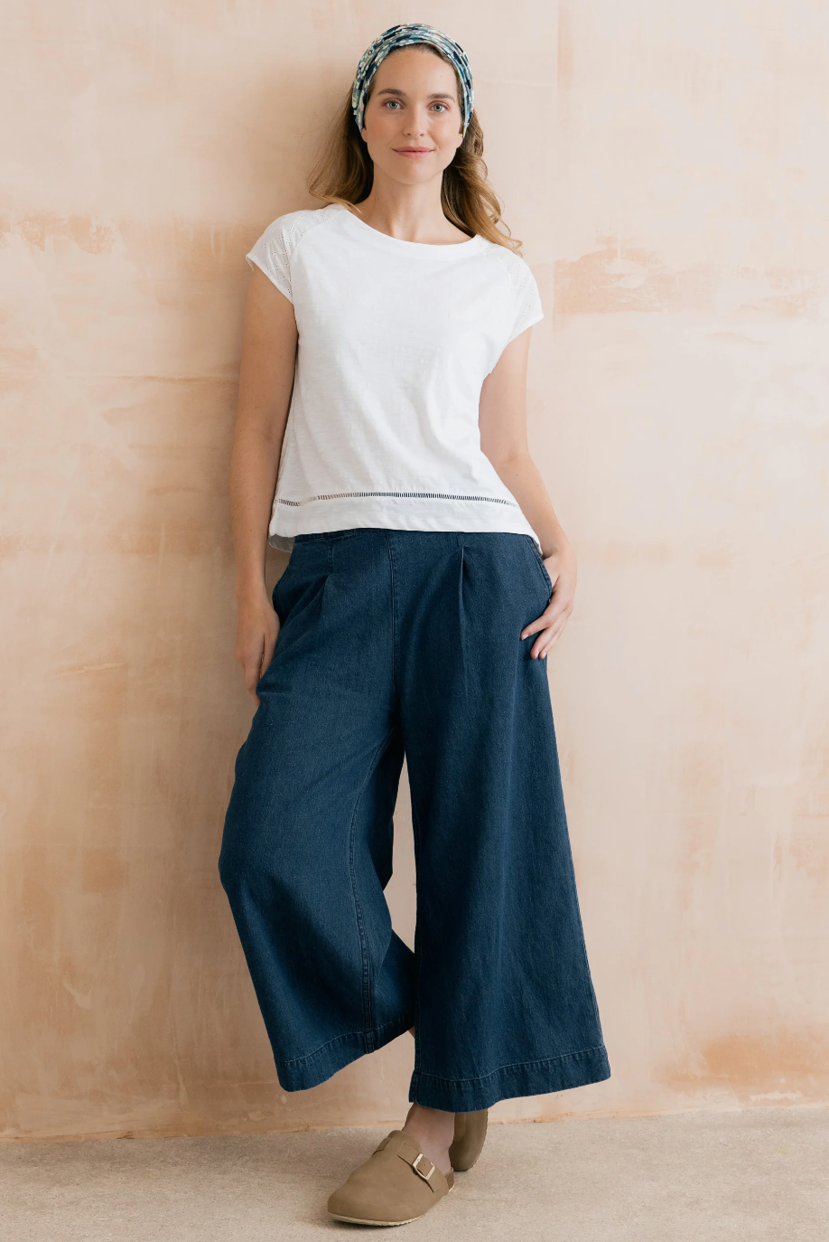 Lily & Me Summer trousers plain blue - [shop_name Strathaven] [womens clothing]