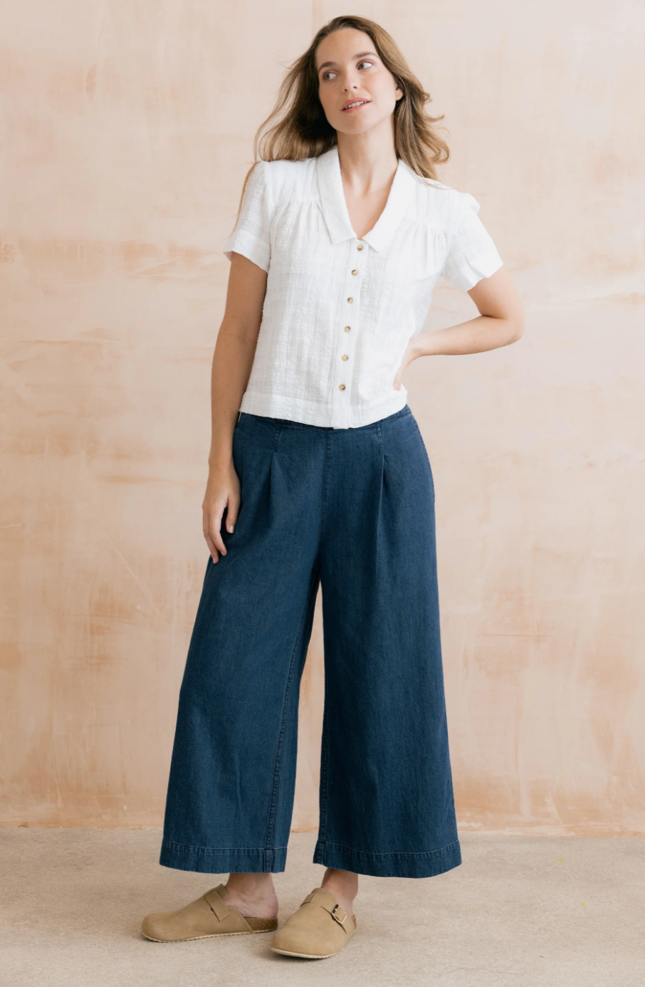 Lily & Me Summer trousers plain blue - [shop_name Strathaven] [womens clothing]
