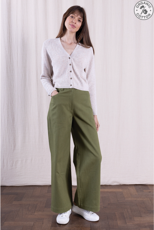 Nomads Organic cotton cropped cardi ivory mix - [shop_name Strathaven] [womens clothing]
