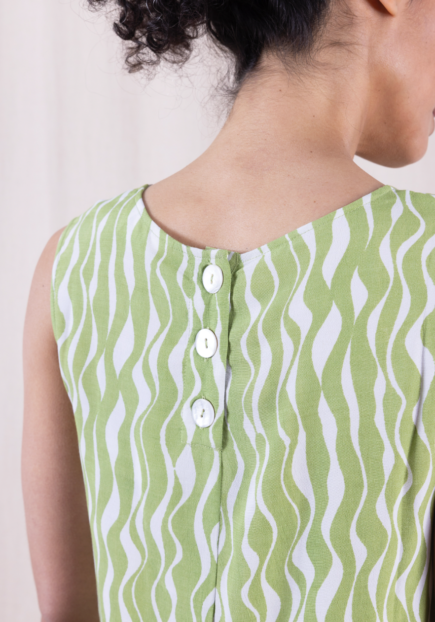 Nomads viscose crepe vest in pistacchio - [shop_name Strathaven] [womens clothing]