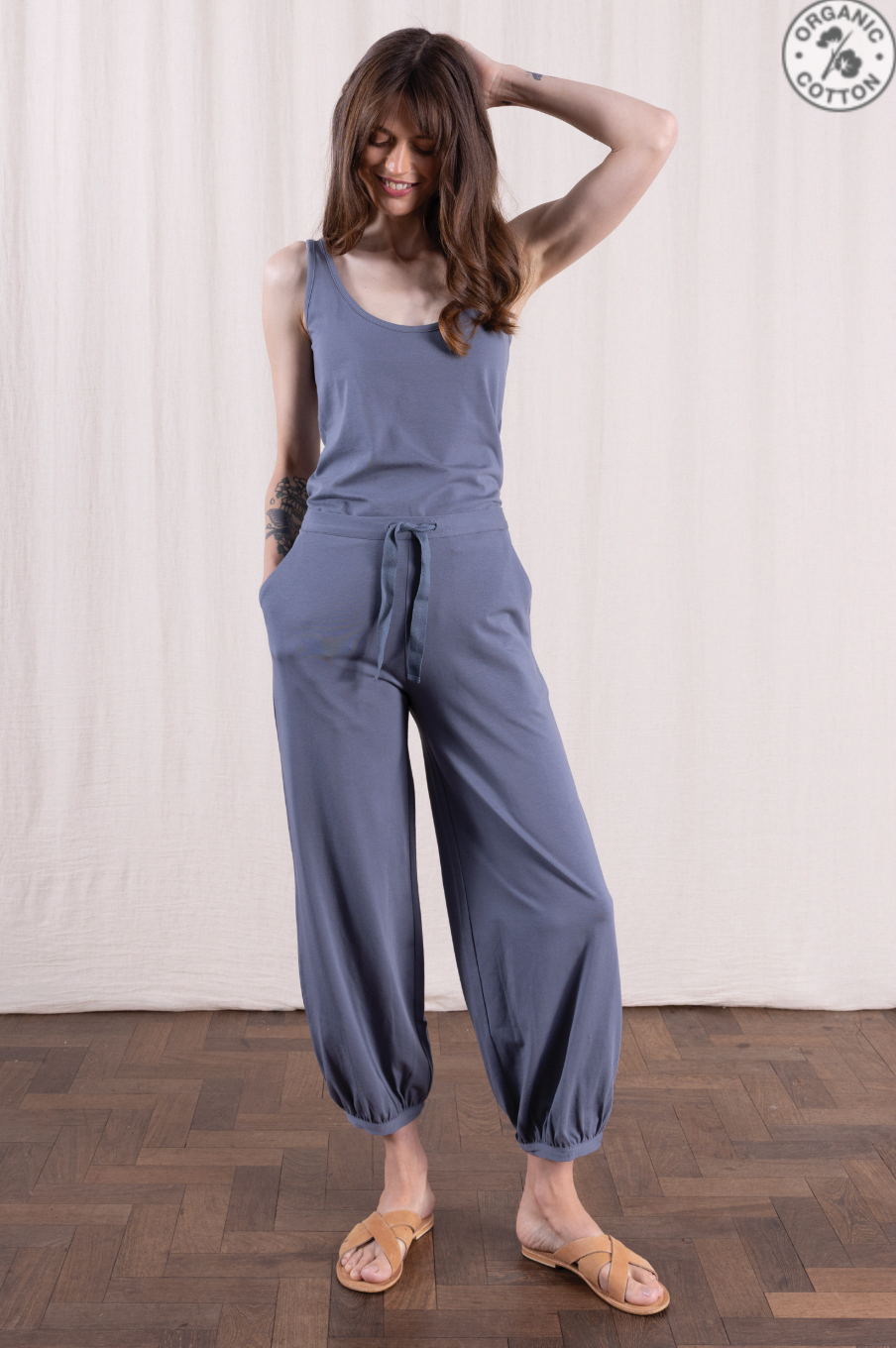 Nomads Organic cotton yoga trouser in pepper - [shop_name Strathaven] [womens clothing]