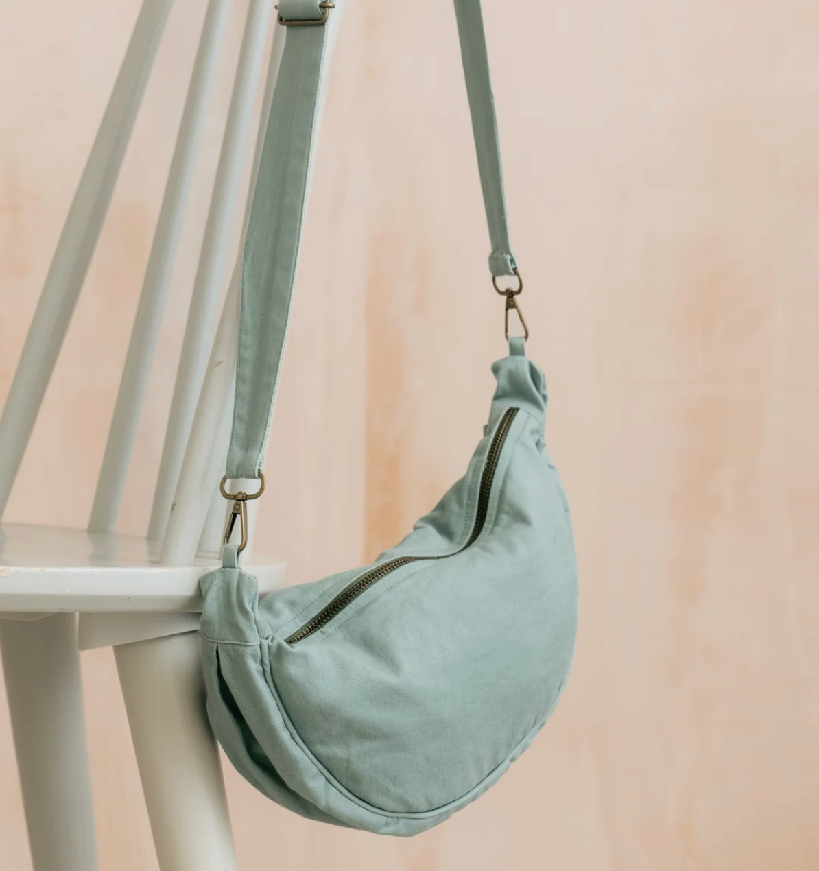 Lily & Me cotton crossbody bag in silver sage or mocha - [shop_name Strathaven] [womens clothing]