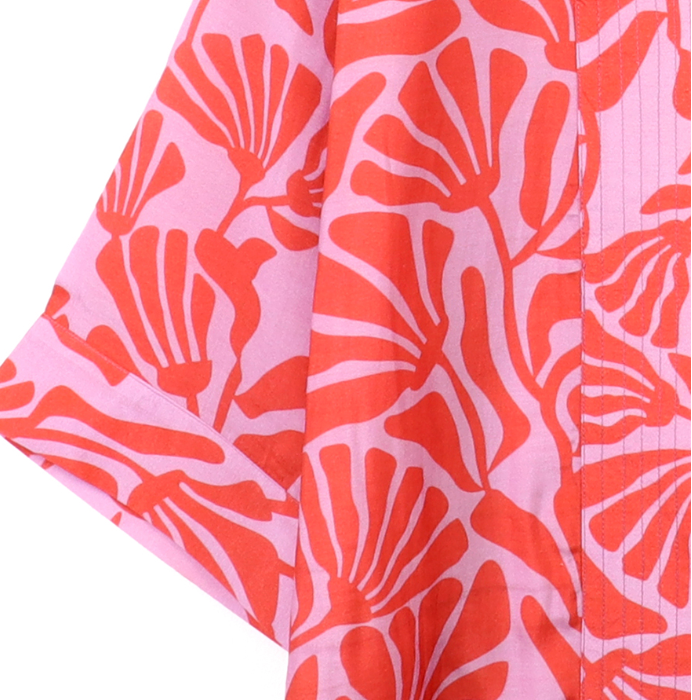 POM Coral and lilac floral print kimono - [shop_name Strathaven] [womens clothing]