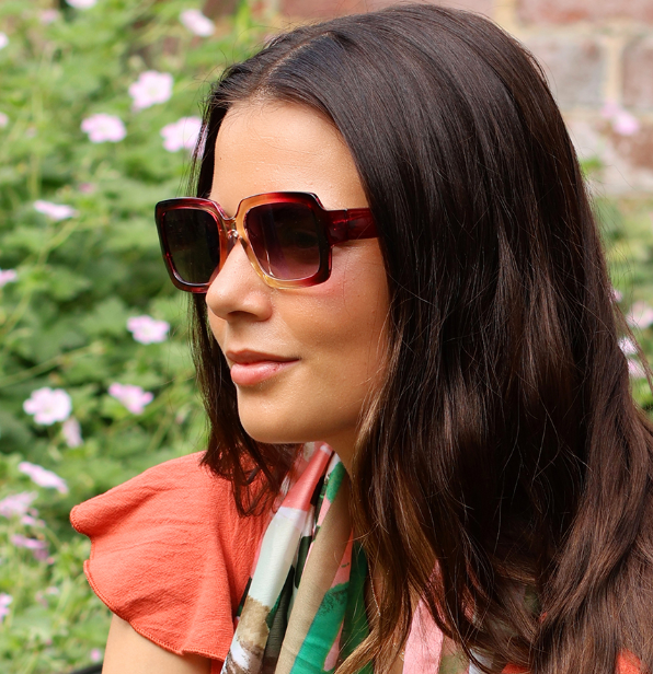 POM Red and yellow ombre recycled sunglasses - [shop_name Strathaven] [womens clothing]