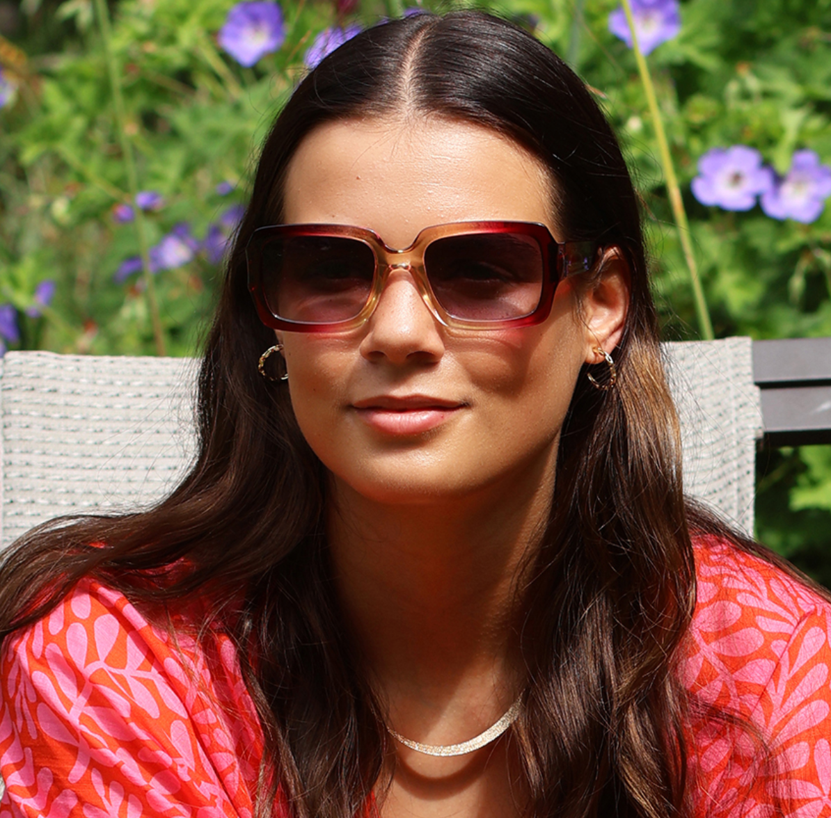 POM Red and yellow ombre recycled sunglasses - [shop_name Strathaven] [womens clothing]