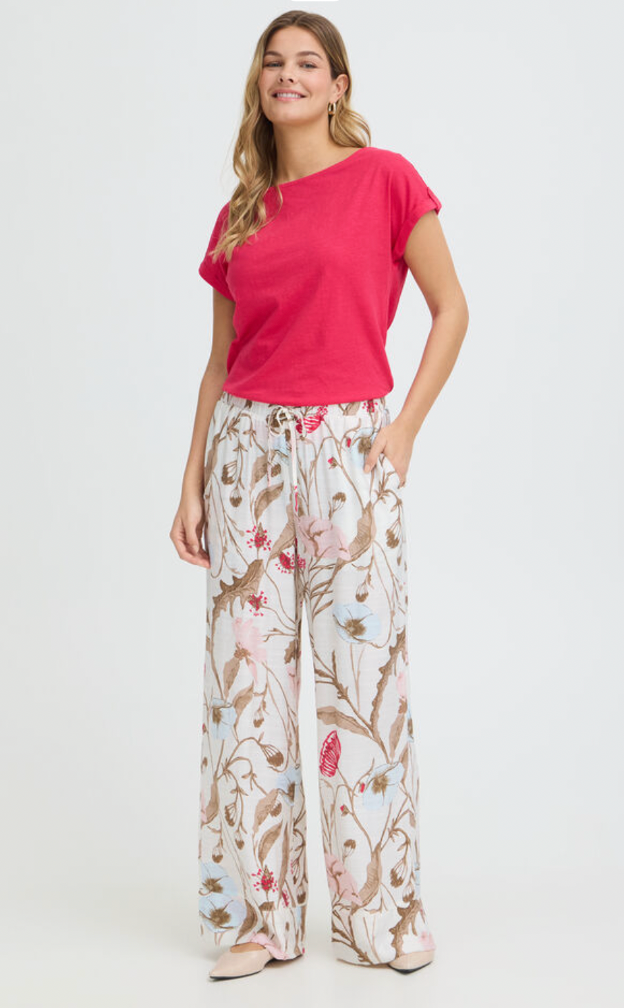 Fransa Ariana trouser in savannah floral - [shop_name Strathaven] [womens clothing]