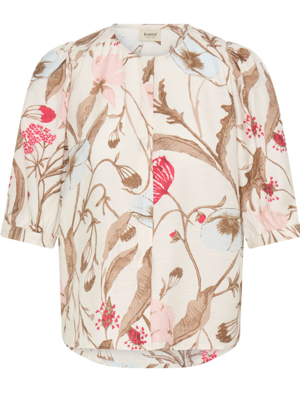 Fransa Ariana top with pink and fawn tones - [shop_name Strathaven] [womens clothing]