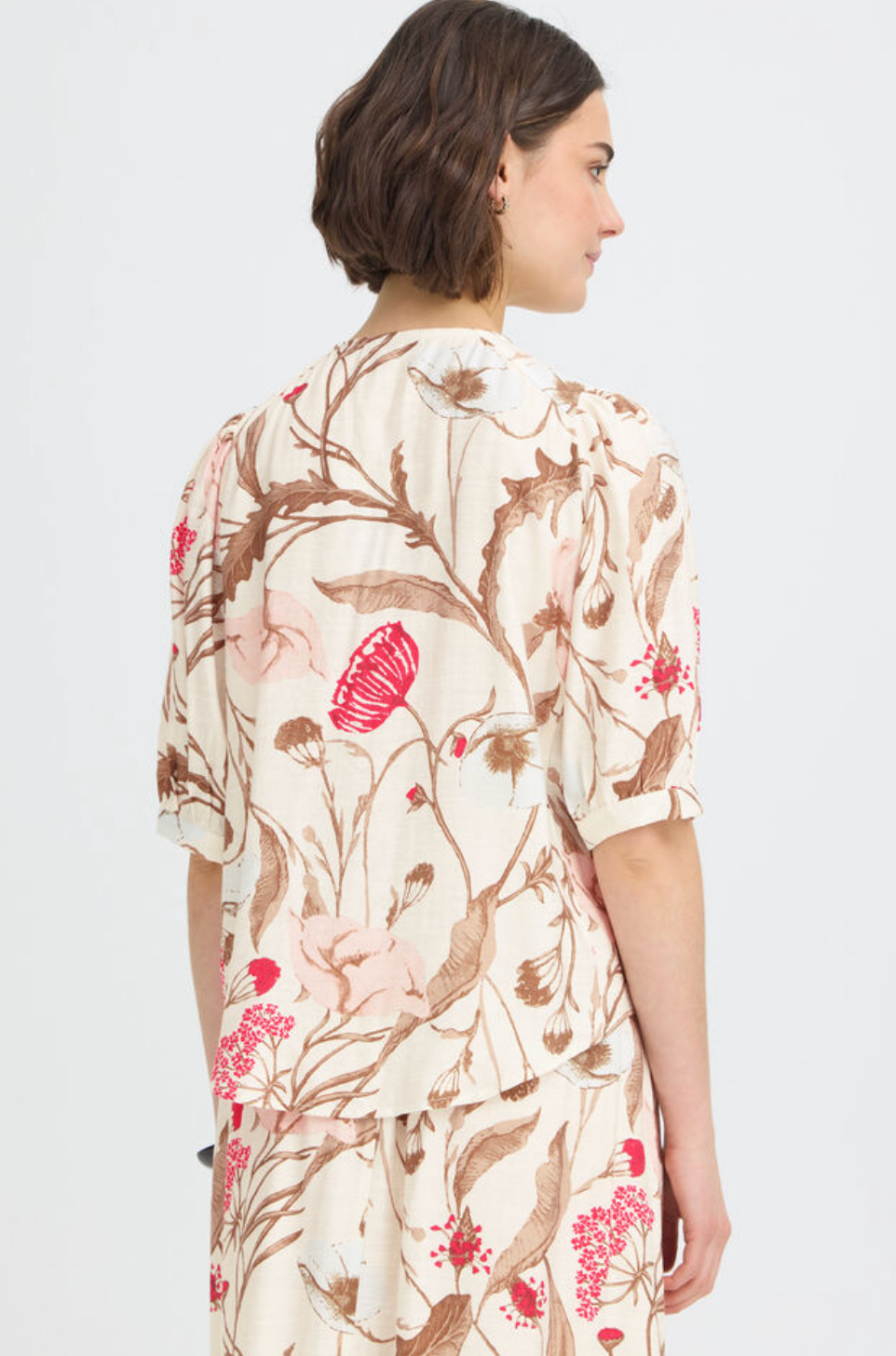 Fransa Ariana top with pink and fawn tones - [shop_name Strathaven] [womens clothing]